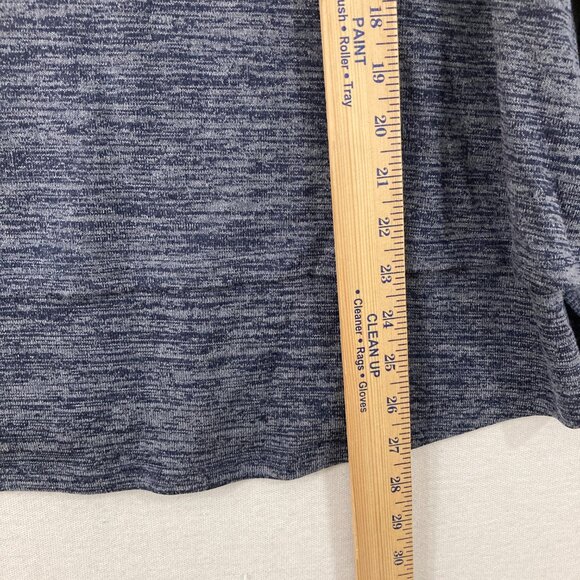 New DG2 by Diane Gilman Large Y Neck Blue Gray Stretch Knit Long Sleeve Top - Picture 6 of 10